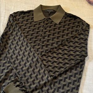 Rag & Bone Vaughn intarsia-knit polo sweater